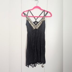 Hollister Black and Gold Mini Dress